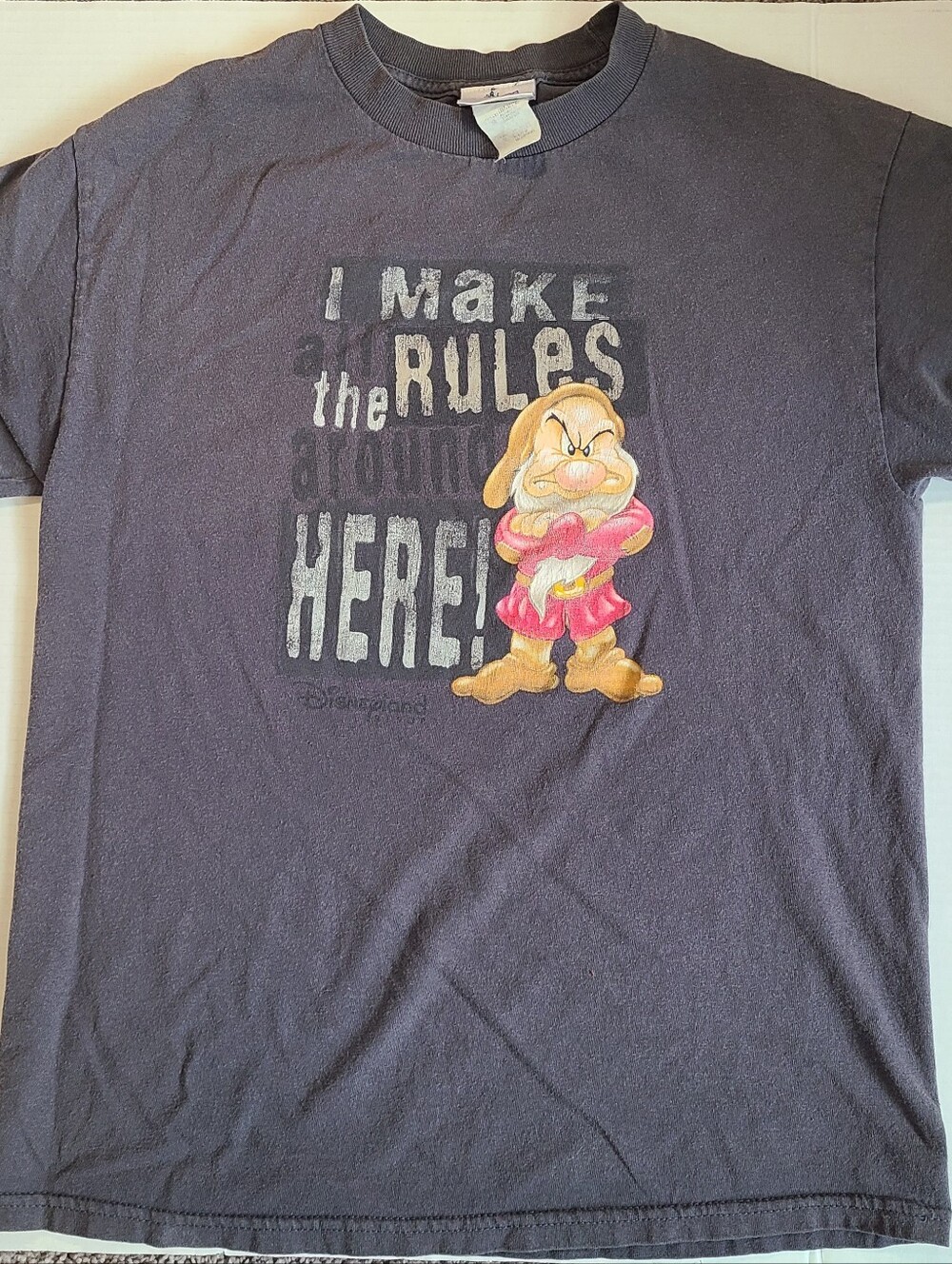 Disneyland Resort Grumpy Graphic T-Shirt Y2K 2000s Size M Snow White Dwarves